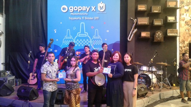 Peluncuran kode QR oleh GoPay dan Institut Musik Jalanan (IMJ) di Yogyakarta, Kamis (17/10/2019). Foto: Kevin Topan.