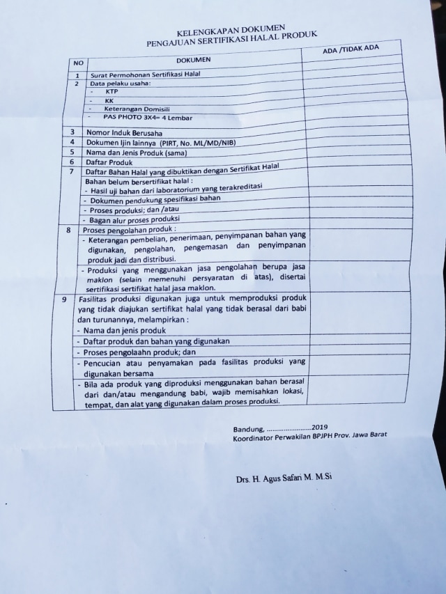 Nadif Wiryadinata, sertifikat halal