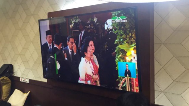 Ketum PDIP Megawati hadiri pelantikan Jokowi. Foto: Paulina Herasmaranindar/kumparan