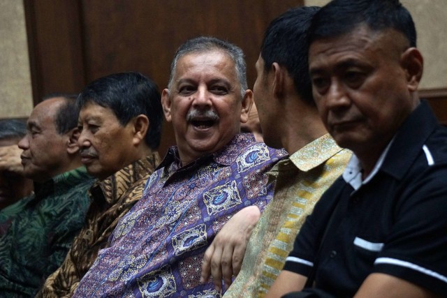 Terdakwa kasus suap proyek PLTU Riau-1 Sofyan Basir saat di sidang lanjutan di Pengadilan Tipikor, Jakarta, Senin (21/10/2019). Foto: Fanny Kusumawardhani/kumparan