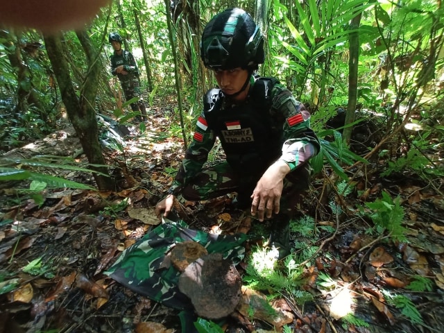 Ranjau darat aktif ditemukan di perbatasan Papua Nugini. (Dok: Satgas Pamtas)