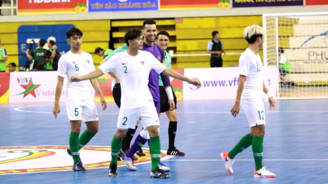 Timnas futsal Indonesia saat menghadapi Vietnam