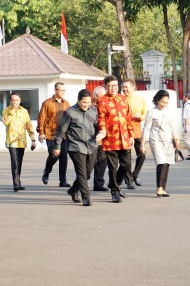 Sejumlah calon Menteri Kabinet Jokowi tiba di Istana Kepresidenan, Jakarta Pusat, pada Rabu (23/10). Foto: Fahrian Saleh/kumparan