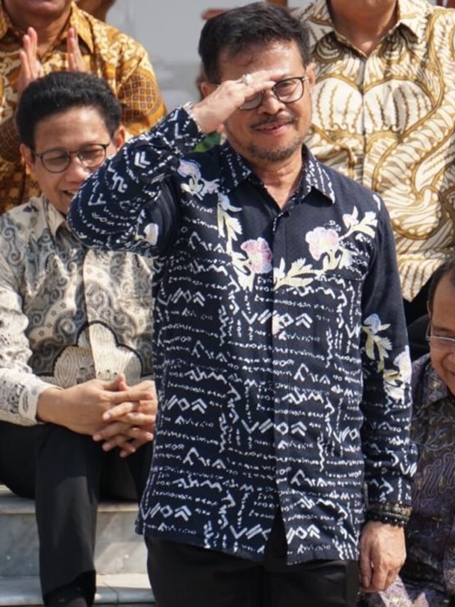 Menteri Pertanian, Syahrul Yasin Limpo saat perkenalan Menteri Kabinet Indonesia Maju di Istana Kepresidenan, Jakarta.  Foto:  Kevin S. Kurnianto/kumparan 