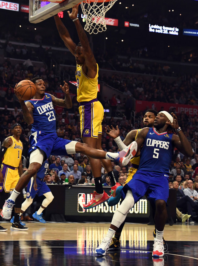 Pertandingan perdana NBA 2019/2020 antara Los Angeles Lakers dan Los Angeles Clippers.  Foto: Kirby Lee-USA TODAY Sports
