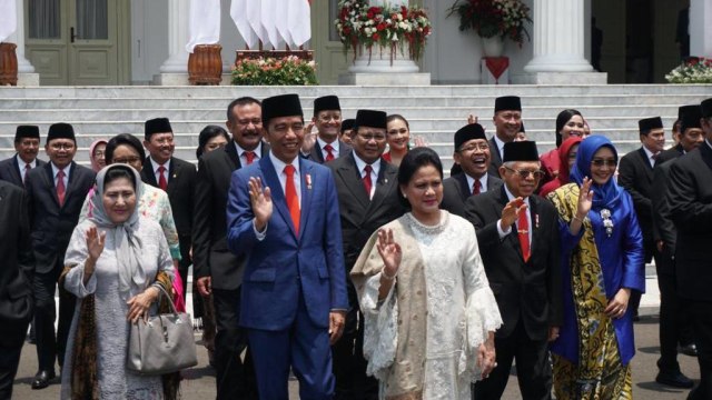 Menteri Kabinet Indonesia Maju di Istana Kepresidenan, Jakarta, pada Rabu (23/10). Foto: Kevin Kurnianto/kumparan