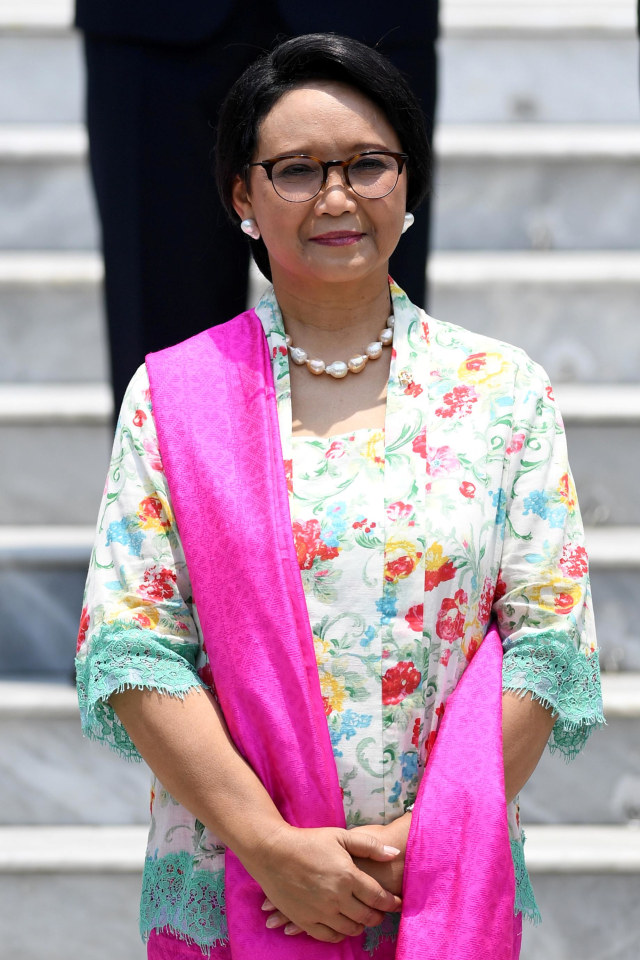 Menteri Luar Negeri Retno LP Marsudi di Istana Merdeka, Jakarta. Foto: ANTARA FOTO/Wahyu Putro A
