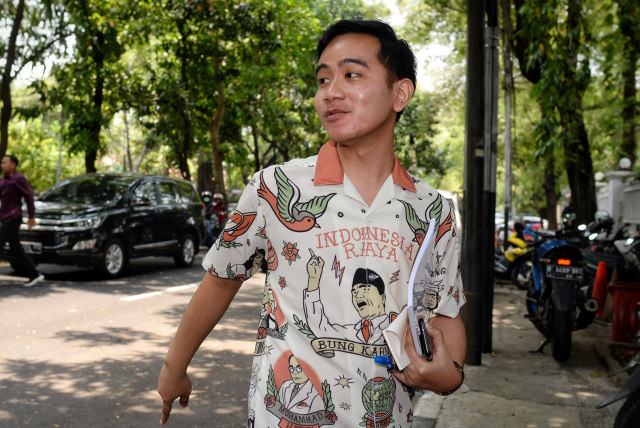 Gibran Rakabuming bertandang ke rumah Megawati. Foto: ANTARA/Aprillio Akbar