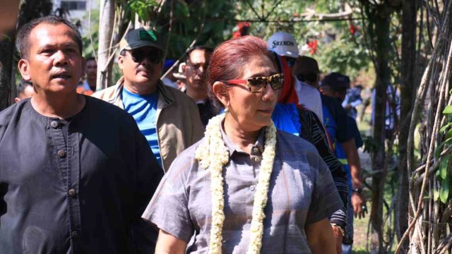 Susi Pudjiastuti pulang ke Pangandaran