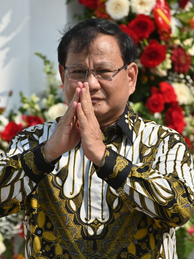 Ketua Umum Partai Gerindra Prabowo Subianto tiba di Istana Kepresidenan, Rabu (23/10/2019). Foto: ANTARA FOTO/ Wahyu Putro A