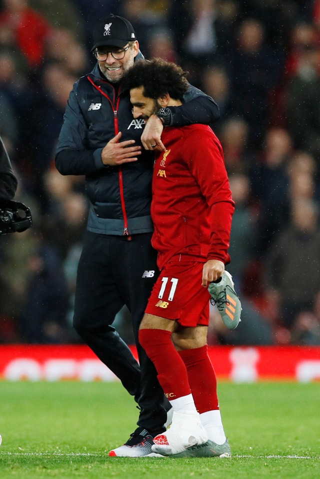 Mohamed Salah usai Liverpool versus Tottenham Hotspur. Foto: Action Images via Reuters/Jason Cairnduff
