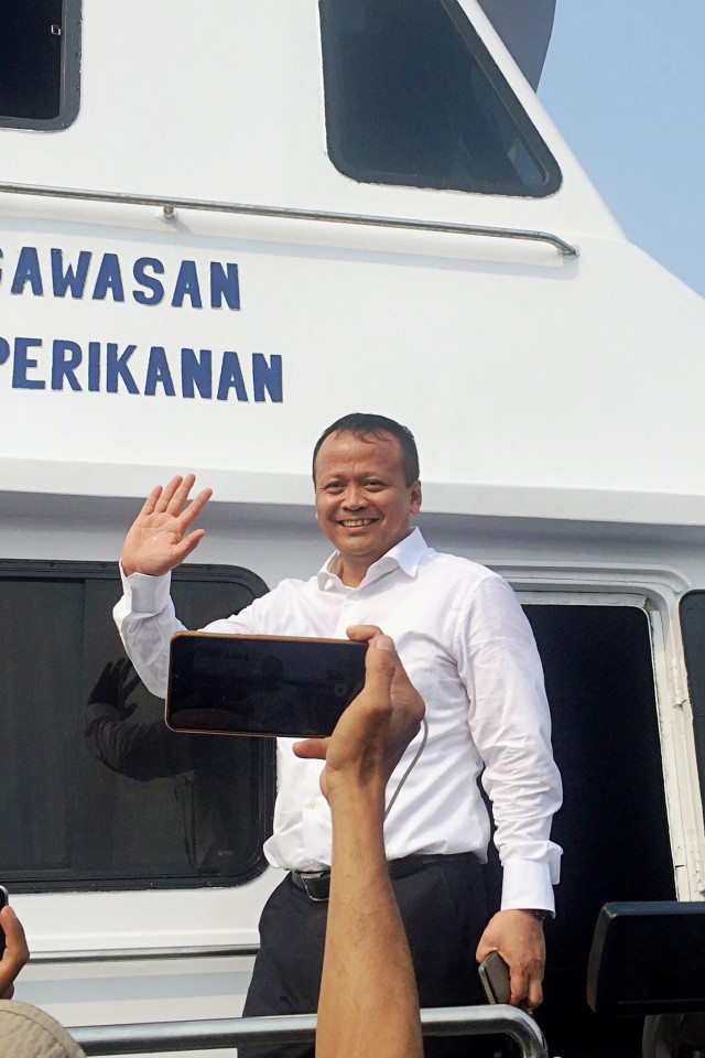 Menteri KKP Edhy Prabowo di Pelabuhan Muara Angke, Senin (28/10/2019). Foto: Moh Fajri/kumparan