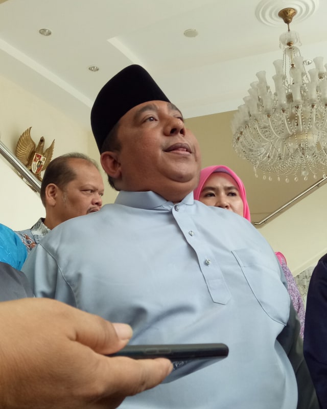 Sekjen Dunia Melayu Dunia Islam, Said Aldi Al Idrus, usai bertemu Wakil Presiden Ma'ruf Amin di Kantor Wapres. Foto: Nadia Riso/kumparan
