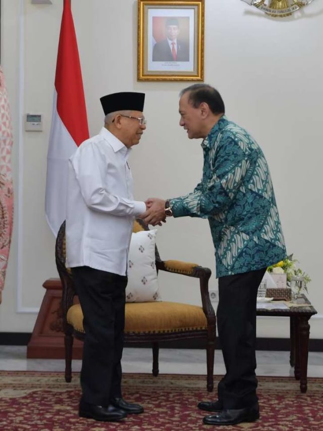 Jajaran Tokopedia bertemu dan berdiskusi dengan Wakil Presiden Ma'ruf Amin di Kantor Wakil Presiden, Jakarta Pusat. Foto: Dok. Tim Media Wapres