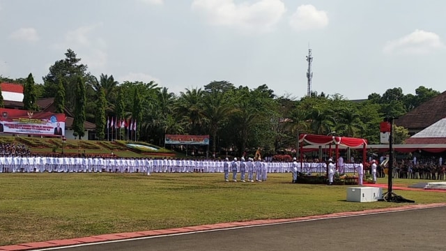 Upacara pelantikan Praja Muda IPDN, di Sumedang, Kamis (31/10). (Foto: Ananda Gabriel)