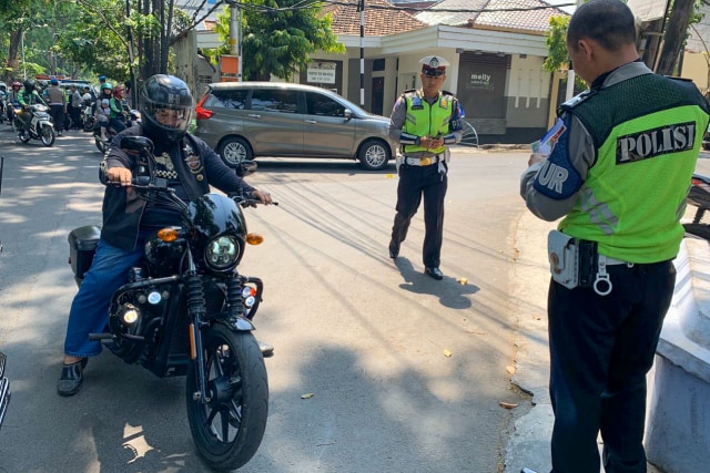 Harley-Davidson di Semarang tak lolos dari penindakan. dok Satlantas Polrestabes Semarang. Foto: Afiati Tsalitsati/kumparan