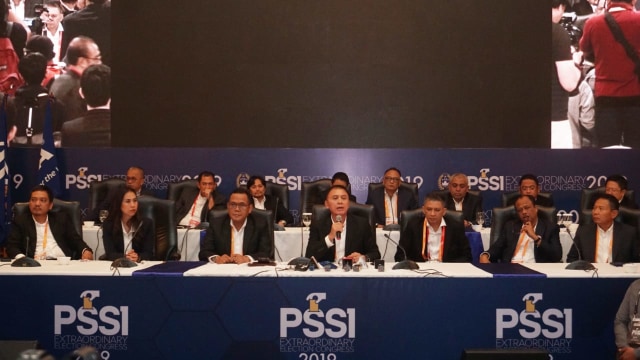 Ketua, Wakil Ketua, dan anggota Exco PSSI 2019-2023. Foto: Fanny Kusumawardhani/kumparan