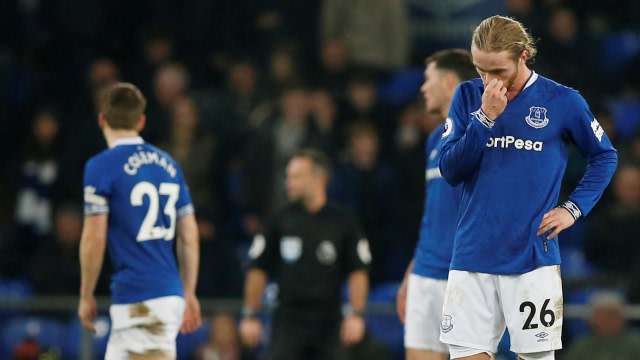 Everton saat dikalahkan Tottenham musim lalu. Foto: Reuters/Andrew Yates