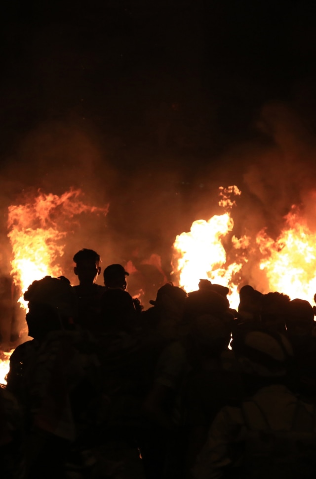 Ilustrasi protes rusuh di Irak.  Foto: AFP