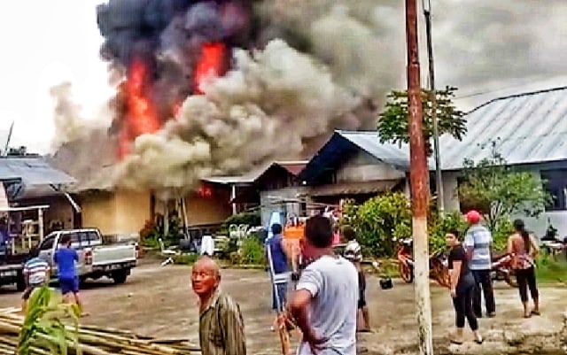 Kebakaran yang terjadi di Kota Tomohon, Sulawesi Utara