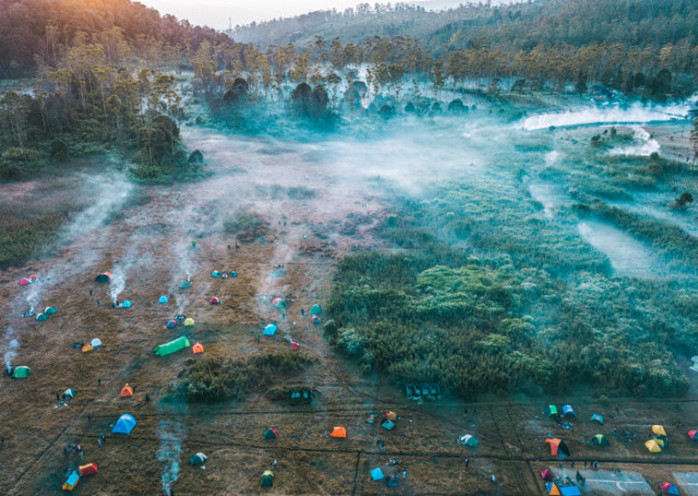 Kabut pagi di Ranca Upas.