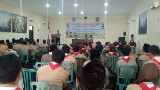 Pembukaan acara Pembinaan Peningkatan Manajemen Organisasi Kepramukaan di Gedung De Dander Resort Kecamatan Dander Bojonegoro. Selasa (05/11/2019)