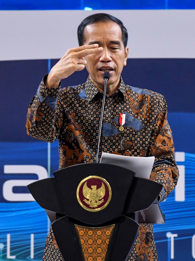 Presiden Joko Widodo memberikan sambutan saat membuka Indonesia Banking Expo 2019 di Jakarta, Rabu (6/11).  Foto: ANTARA FOTO/Galih Pradipta