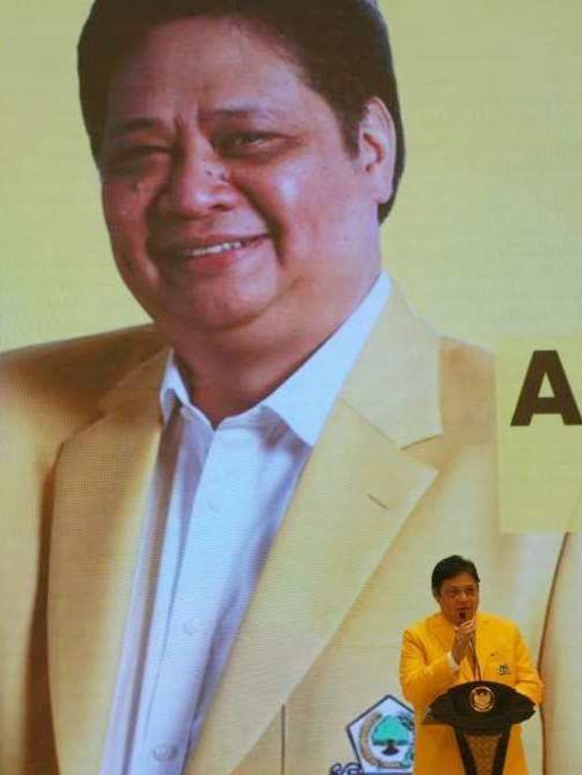 Ketua Umum Partai Golkar, Airlangga Hartarto memberi sambutan di acara HUT Golkar ke 55 di Jakarta, Rabu (6/11). Foto: Fanny Kusumawardhani/kumparan