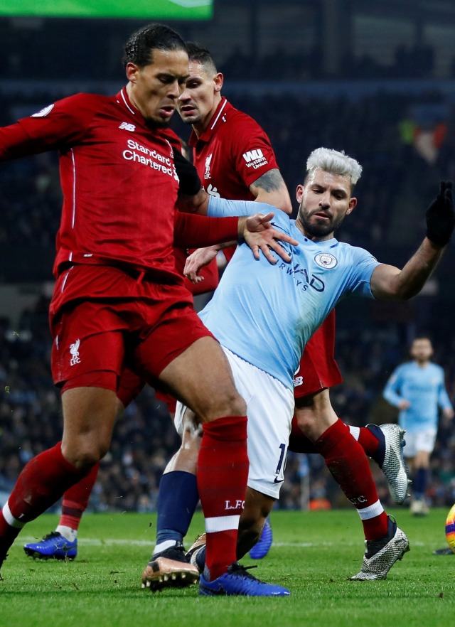 Pertandingan antara Liverpool dan Manchester City.  Foto: Reuters/Jason Cairnduff