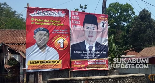 Jelang Pilkades 2019, Baliho Calon Kades Mulai Penuhi Pelosok Sukabumi