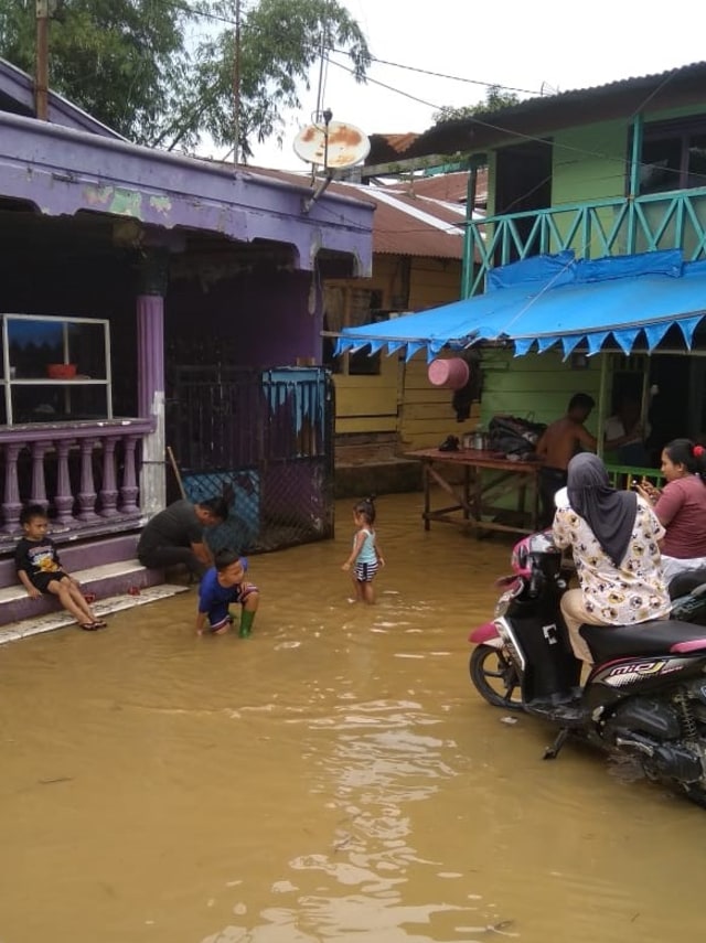 Permukiman warga yang terendam. Dok. BPBD Langsa 