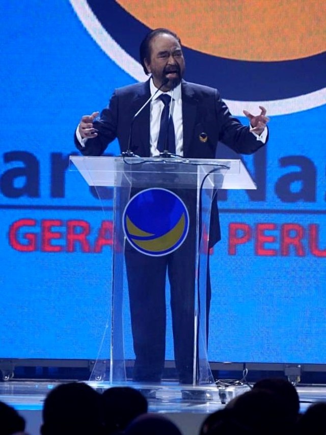 Ketua Umum Partai NasDem Surya Paloh memberikan pidato pada pembukaan Kongres II Partai NasDem, Jakarta, Jumat (8/11/2019).
 Foto: Fanny Kusumawardhani/kumparan