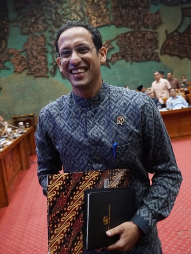 Menteri Pendidikan dan Kebudayaan Nadiem Makarim mengikuti rapat dengan Komisi X DPR. (Foto: Fanny Kusumawardhani/kumparan)