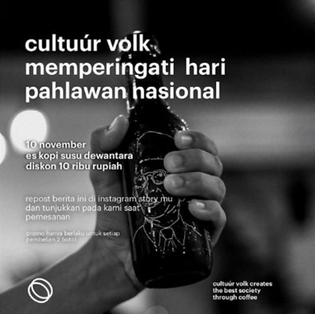 Cultuur Volk memperingati Hari Pahlawan. | Photo by @cultuurvolk on Instagram