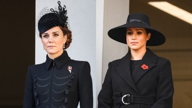 Kate Middleton dan Meghan Markle dalam Armistice Day 2019. Foto: Instagram/@kensingtonroyal, sussexroyal