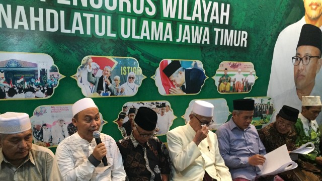 Konferensi pers Pengurus Wilayah Nahdlatul Ulama (PWNU) Jawa Timur. Foto: Yuana Fatwallah/kumparan