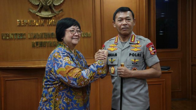 Idham Azis bertemu Menteri LHK Siti Nurbaya Bakar