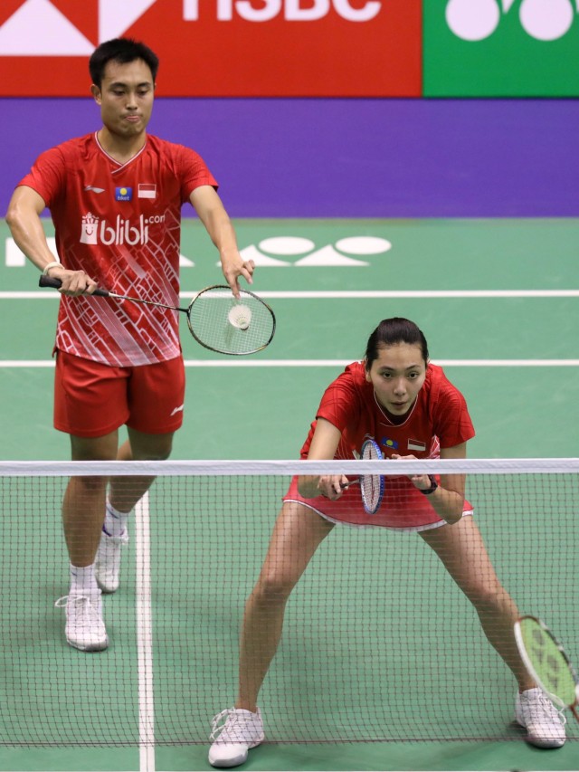 Ganda campuran Indonesia, Hafiz Faizal dan Gloria Emanuelle Widjaja, di Hong Kong Open 2019.
 Foto: Dok. PBSI