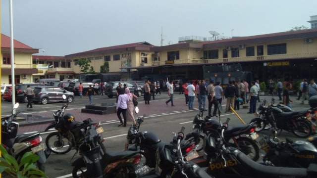 Suasana di Polrestabes Medan pasca-terjadi bom bunuh diri.  Foto: Dok. Istimewa