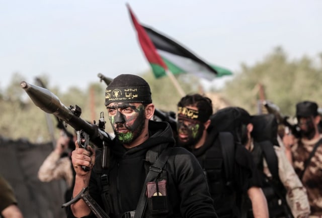 Milisi Gerakan Jihad Islam di Jalur Gaza, Palestina. Foto: AFP/Said Khatib