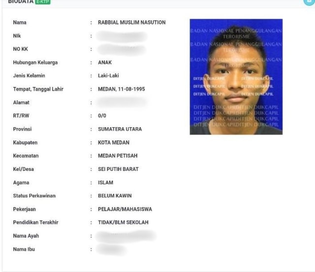 Identitas Pelaku Bom Bunuh Diri di Polrestabes Medan (1538)