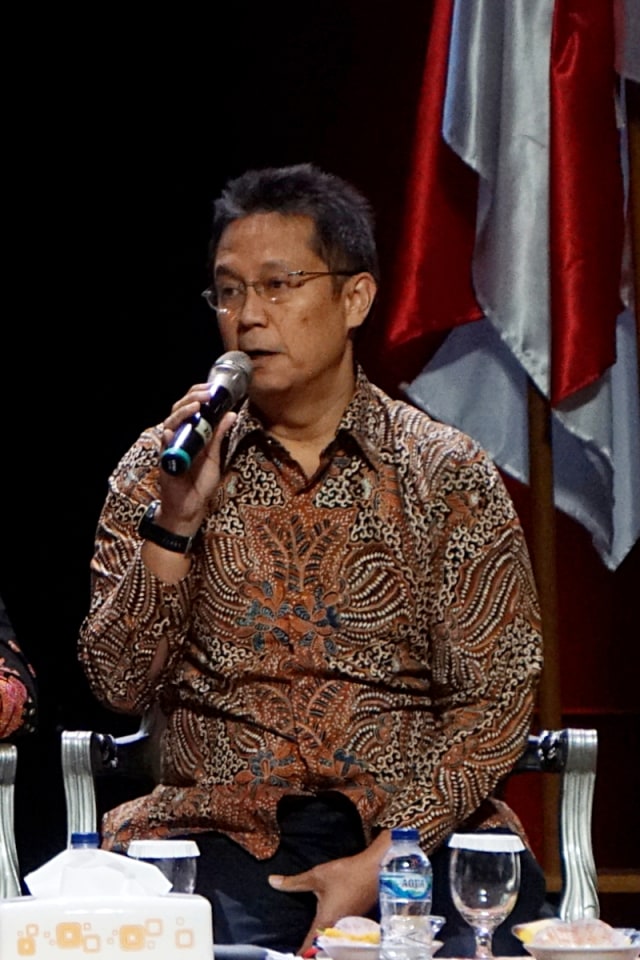Wamen BUMN Budi Gunadi Sadikin, diskusi panel VI di Rakornas Indonesia Maju Pemerintah Pusat dan Forkopimda di Sentul, Jawa Barat, Rabu (13/11). Foto: Fanny Kusumawardhani/kumparan