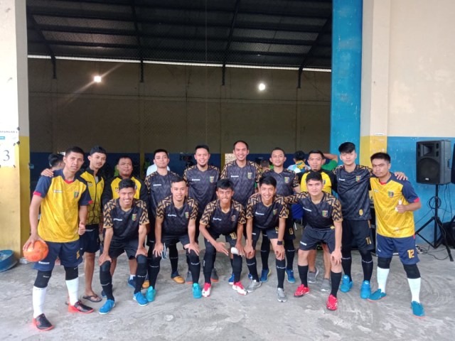 Tim Futsal Lampung dalam Pornas XV Korpri 2019 di Bangka Belitung, Rabu (13/11) | Foto : Frinando Simatupang