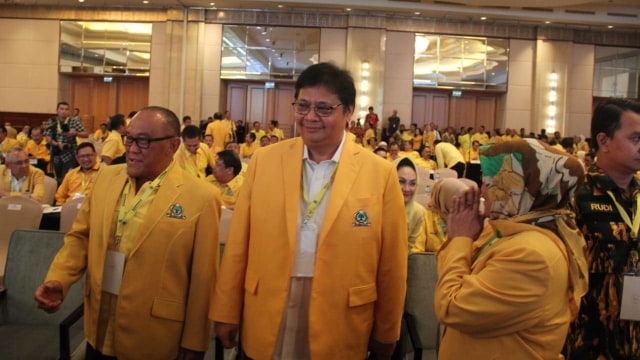 Airlangga Hartarto menghadiri Rapimnas Partai Golkar di Hotel Ritz-Carlton, Jakarta, Kamis (14/11/2019). Foto: Nugroho Sejati/kumparan