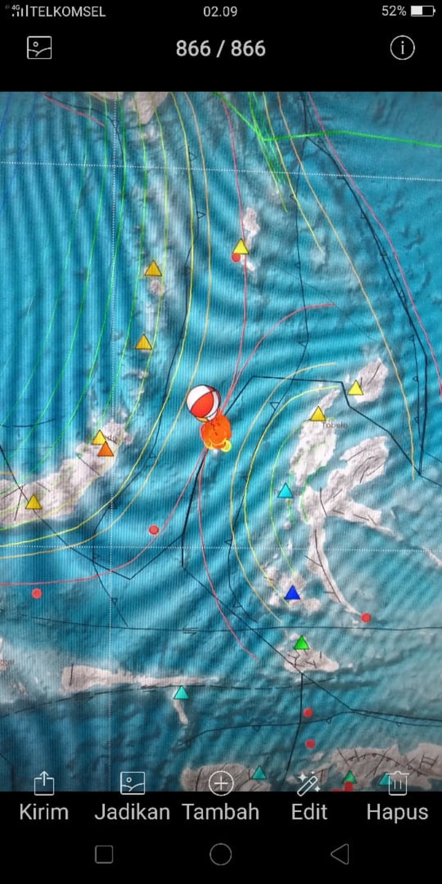  Gempa Tektonik 7,4 Magnitudo DI Maluku Utara Foto: Daryono Bmkg