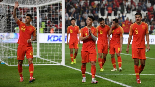 Timnas China di perempat final Piala Asia 2019. Foto: AFP/Khaled Desouki