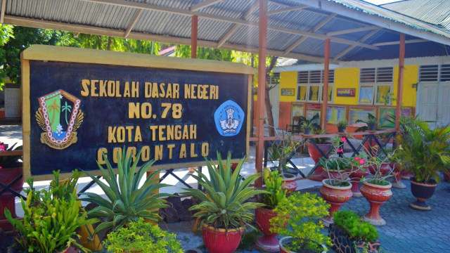 Sekolah Dasar Negeri No. 78 yang berada di Kota Tengah Kota Gorontalo, yang terancam ditutup. Jumat, (15/11). Foto : Dok Banthayo.id (Rahmat Ali)