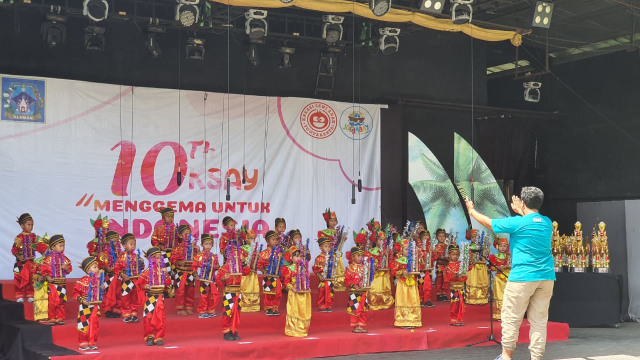 Festival Angklung yang digelar di Jogja Bay Waterpark, Sabtu (16/11/2019). Foto: Istimewa.