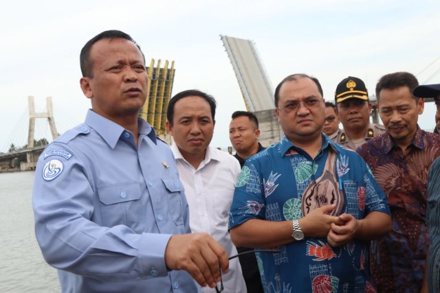 Menteri kelautan dan perikanan (KP), Edhy Prabowo didampingi Gubernur Bangka belitung, saat berkunjung ke Babel. (Ist)