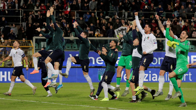 Timnas Italia yang perkasa di Kualifikasi Piala Eropa 2020. Foto: REUTERS/Javier Barbancho